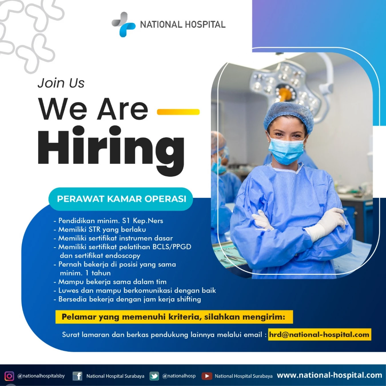 National Hospital looking for An Operating Room’s Nurse